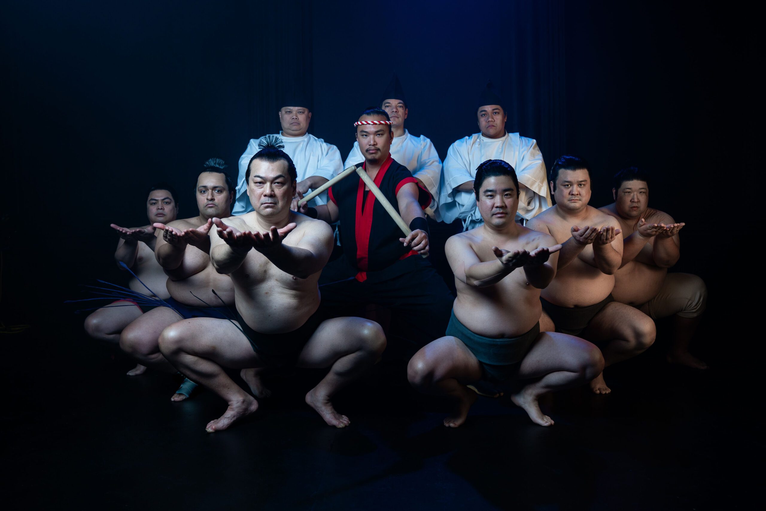 The cast of "Sumo" at The Public Theater.