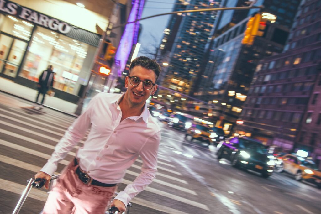 Ryan J. Haddad in New York City at night