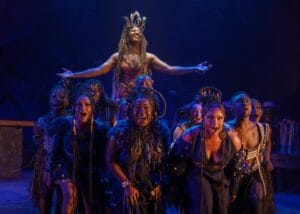 Amber Iman (upper center) and the cast of "Goddess."