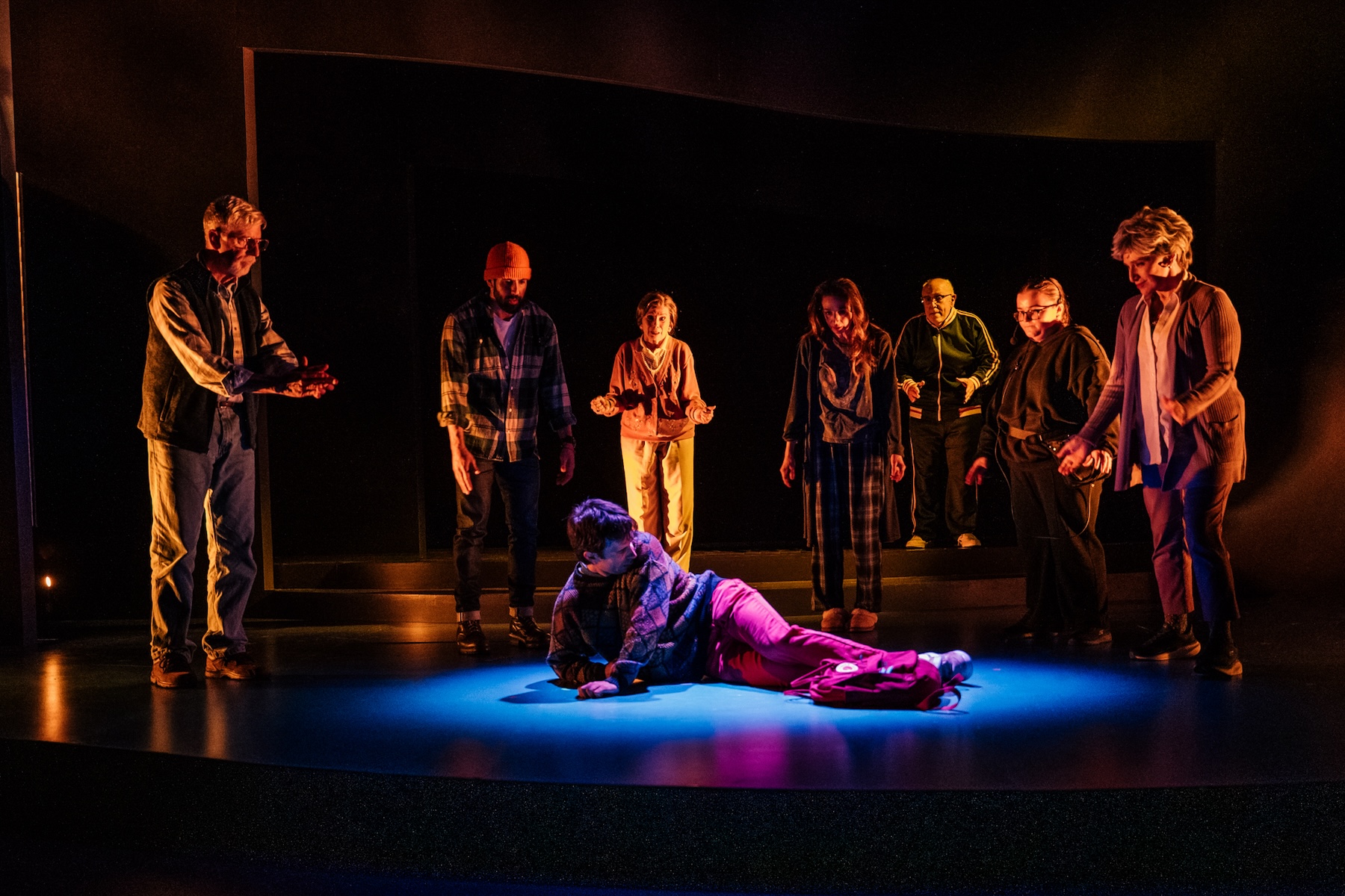 The cast of "The Reservoir" at Geffen Playhouse