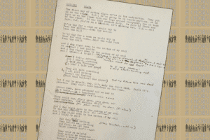 A page from the working libretto of "A Chorus Line."