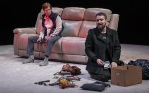 Laurie Metcalf and Micah Stock in "Little Bear Ridge Road" by Samuel D. Hunter.