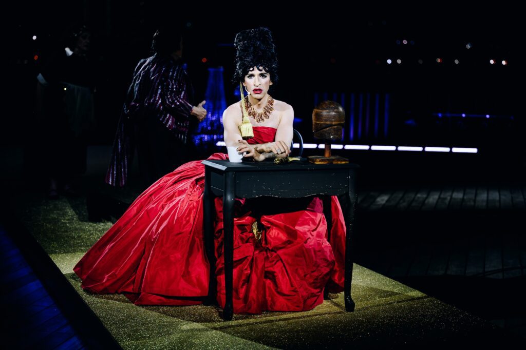 Anthony Roth Costanzo in "Galas" at Little Island. Photo by Nina Westervelt.