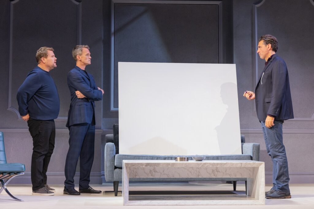 James Corden, Neil Patrick Harris, and Bobby Cannavale in "Art."