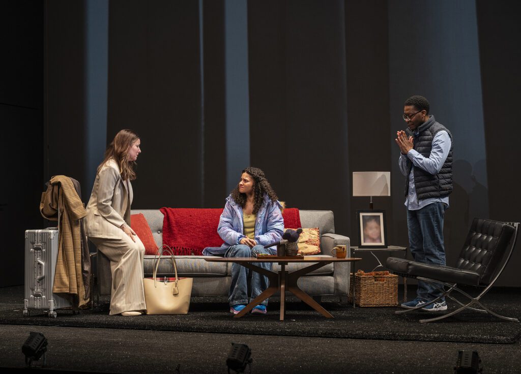 (l to r)Kate Arrington, Emilie Maureen Hanson, and Namir Smallwood in Steppenwolf Theatre Company’s Chicago premiere of "Mr. Wolf."