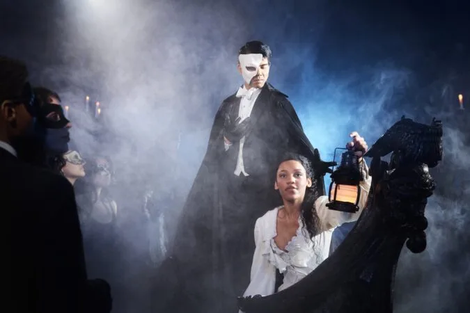 Telly Leung and Haile Ferrier in "Masquerade."