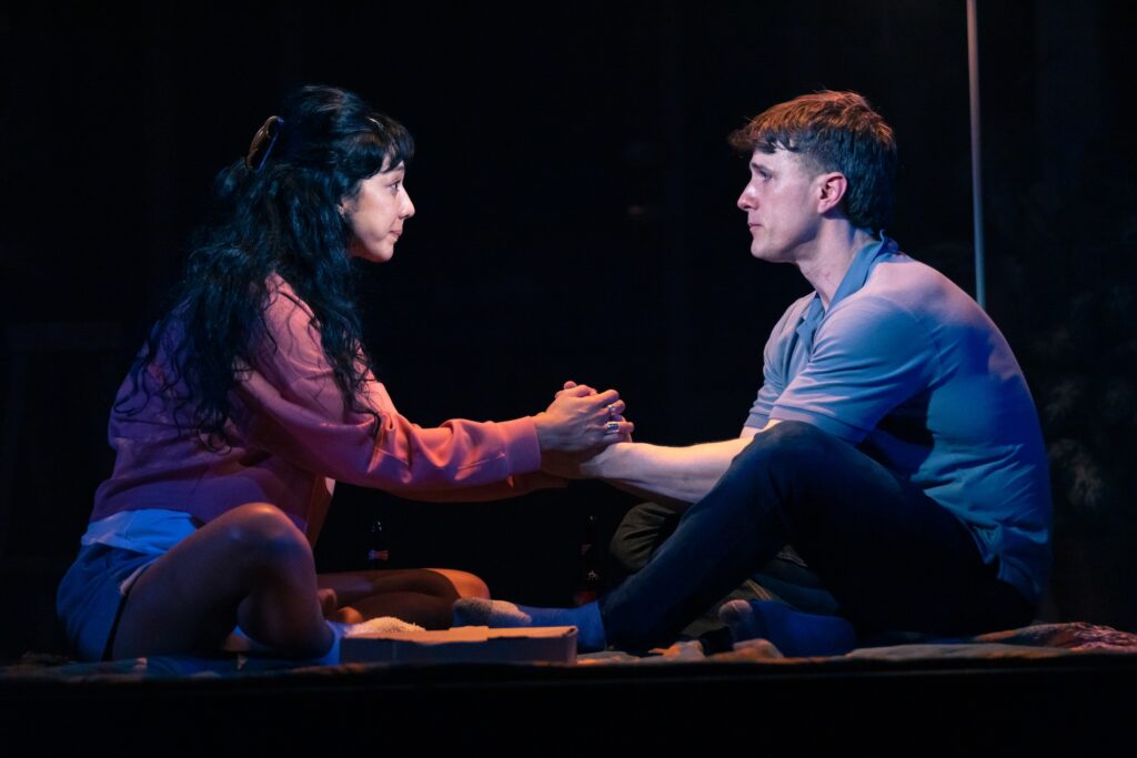 Cher Álvarez and Patrick Heusinger in "Paranormal Activity at Chicago Shakespeare Theater.
