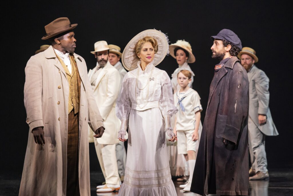 Joshua Henry, Caissie Levy, and Brandon Uranowitz in "Ragtime" at Lincoln Center Theater. Photo by Matthew Murphy.