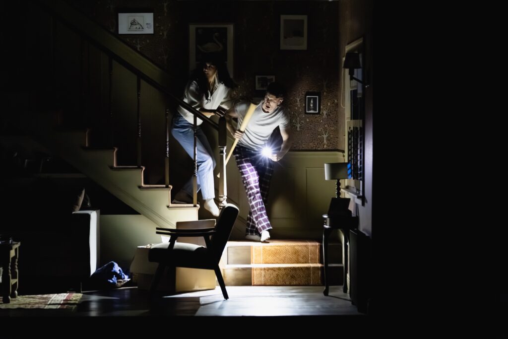 Cher Álvarez and Patrick Heusinger in "Paranormal Activity at Chicago Shakespeare Theater.