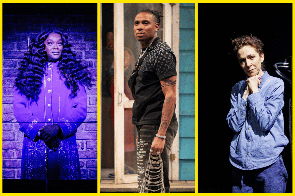 (l-r) J. Harrison Ghee in "Saturday Church," Jordan E. Cooper in "Oh Happy Day!" and Jen Tullock in "Nothing Can Take You From the Hand of God."