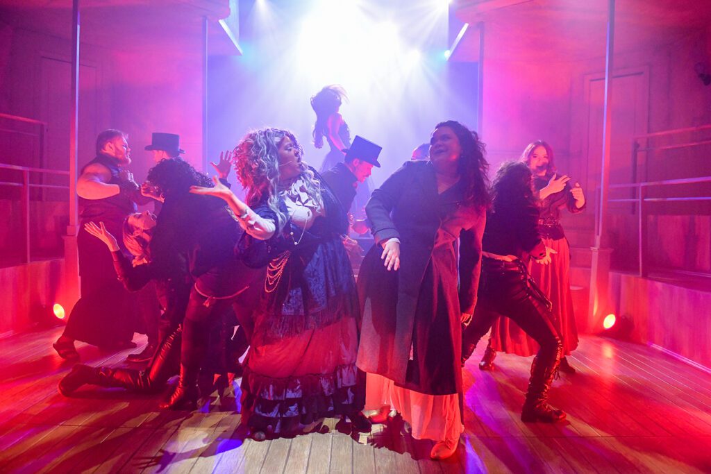 Maiko Terazawa and Emily McCormick and the cast of Kokandy Productions' "Jekyll & Hyde."