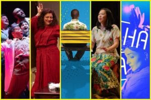 collage of regional theater productions for October 25
