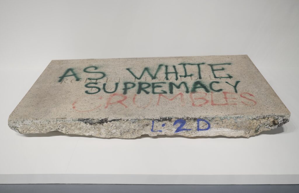 Installation view of MONUMENTS, October 23, 2025–May 3, 2026 at The Geffen Contemporary at MOCA. Courtesy of The Museum of Contemporary Art (MOCA) and The Brick. 