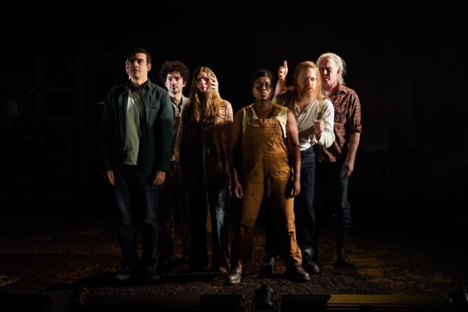 Bobby Moreno, Bartley Booz, Cricket Brown, Donetta Lavinia Grays, Jeff Biehl, and Bruce McKenzie in "The Burning Cauldron of Fiery Fire."