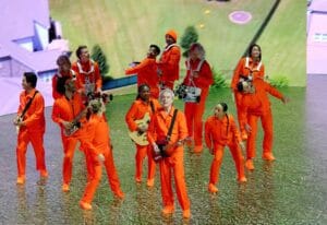 David Byrne performs at LA's Dolby Theatre during the North American leg of his "Who Is the Sky?" tour.