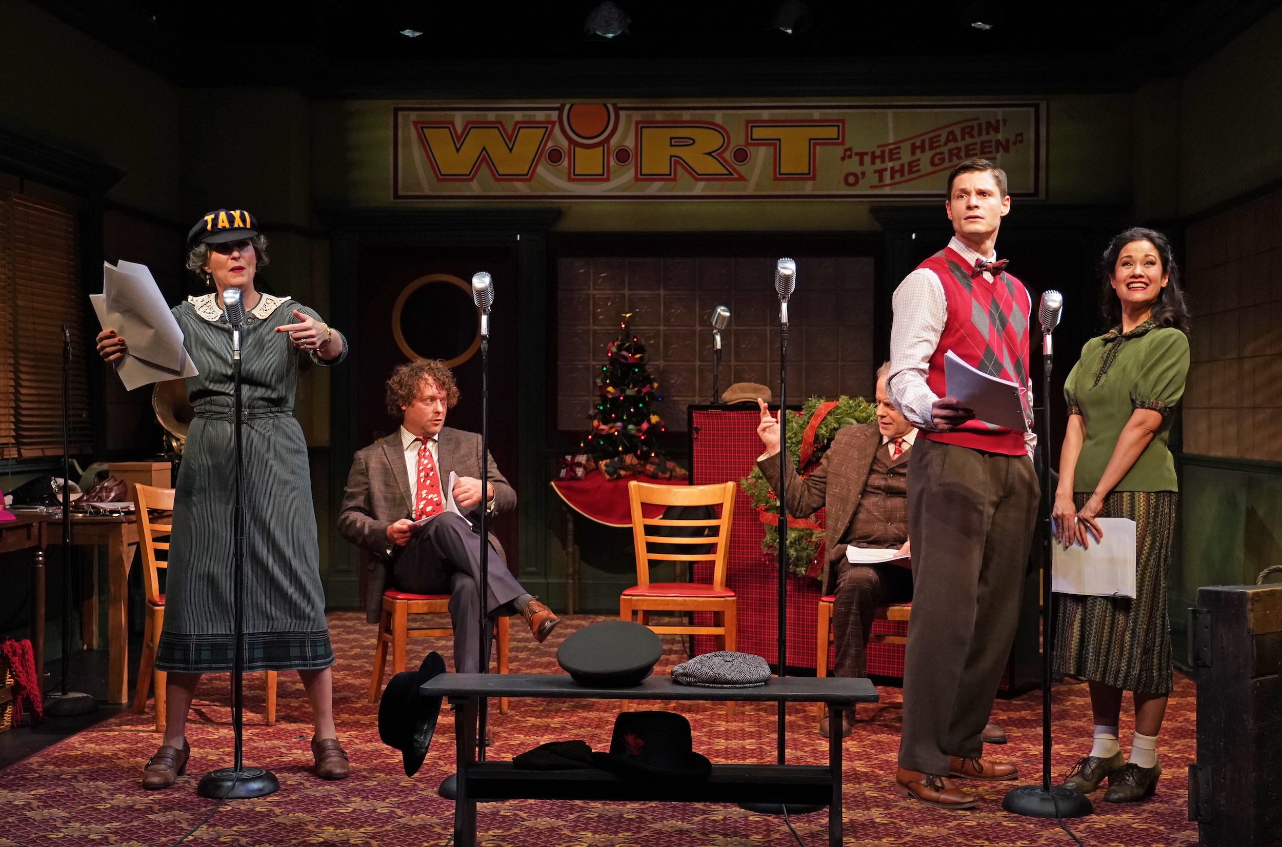 Leenya Rideout, Reed Lancaster, and Ali Ewoldt in Irish Rep's "It's a Wonderful Life."