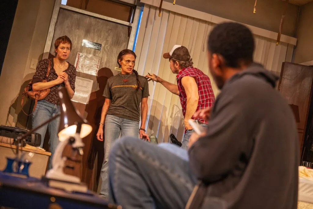 (l-r) Carrie Coon, Jennifer Engstrom, Steve Key, and Namir Smallwood in "Bug."