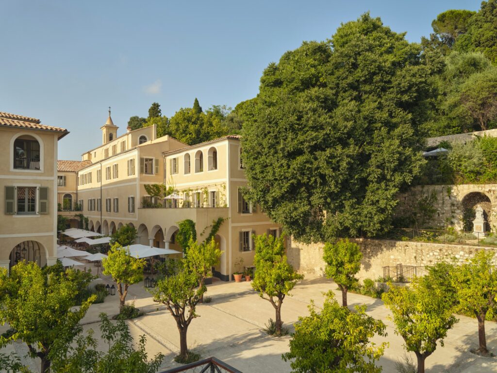The courtyard of Hôtel du Couvent, Nice, France.