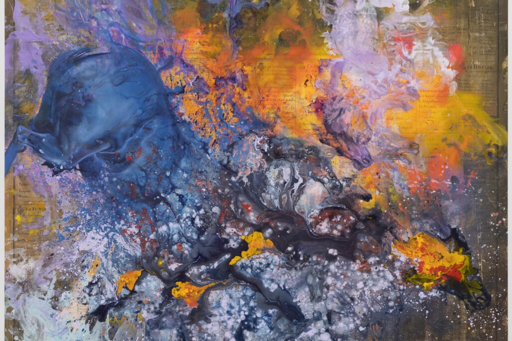 Firelei Báez, Untitled (Les tables de gé ographie réduites en un jeu de cartes) , 2022.