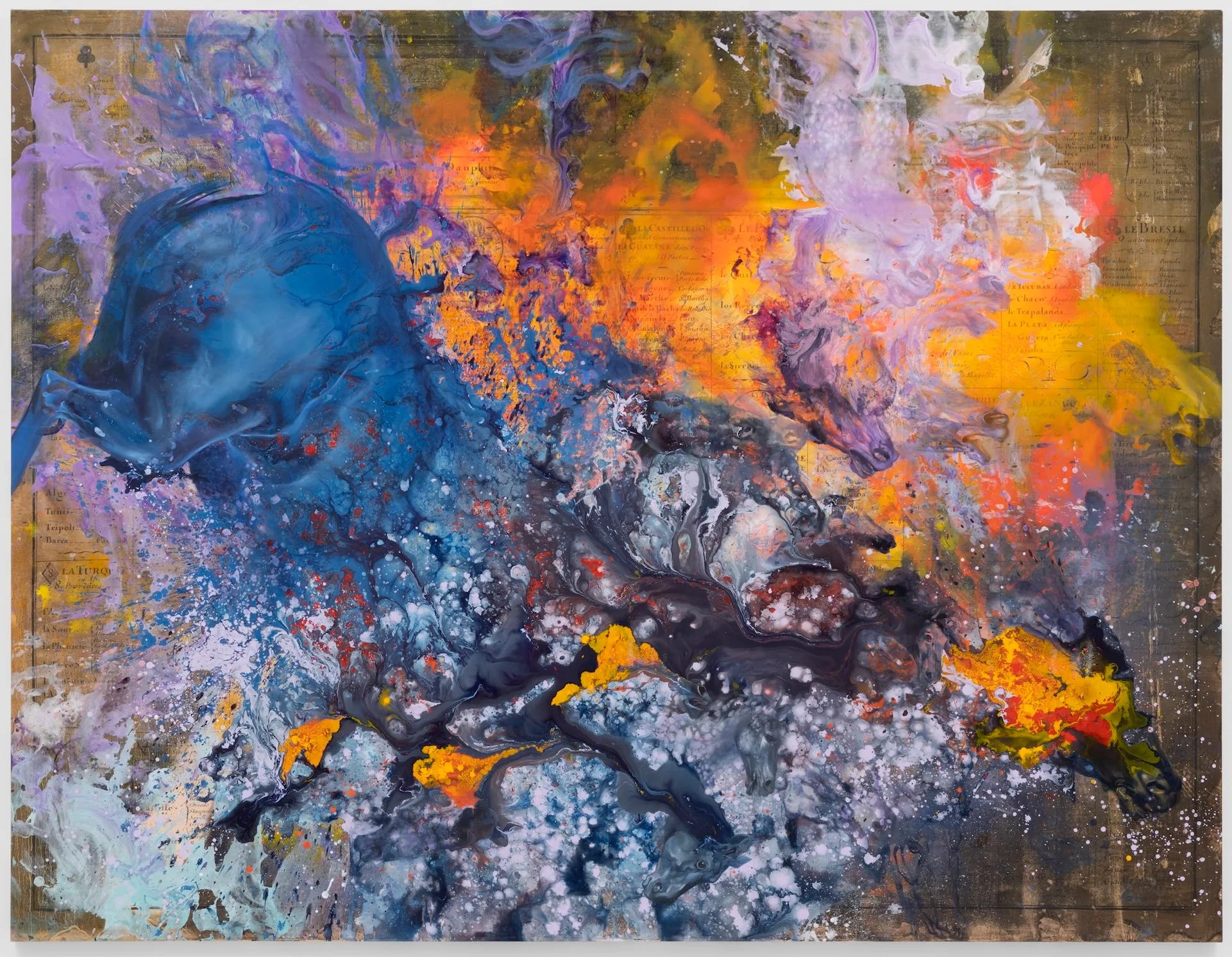 Firelei Báez, Untitled (Les tables de gé ographie réduites en un jeu de cartes) , 2022.