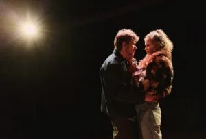 Owen Teague and Abbey Lee in "Blackout Songs" Off-Broadway.