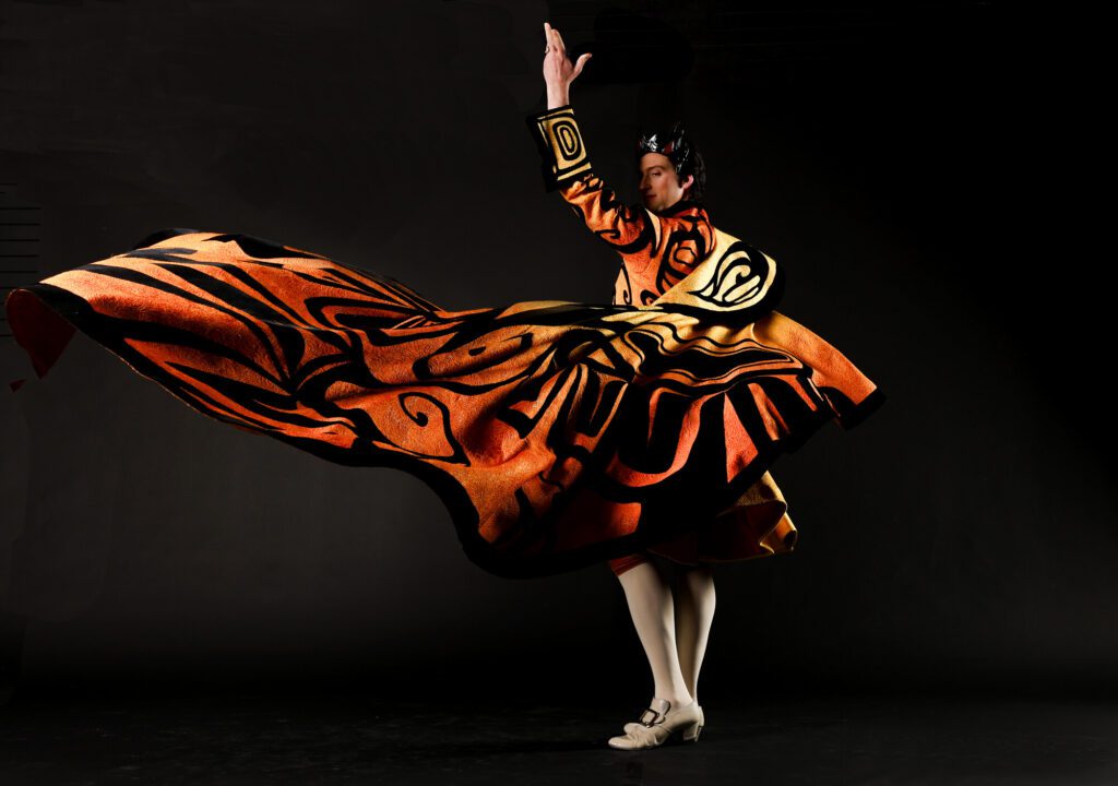 Pacific Northwest Ballet's "The Sleeping Beauty" featuring soloist Miles Perti as King Papillon in a costume by Paul Tazewell.