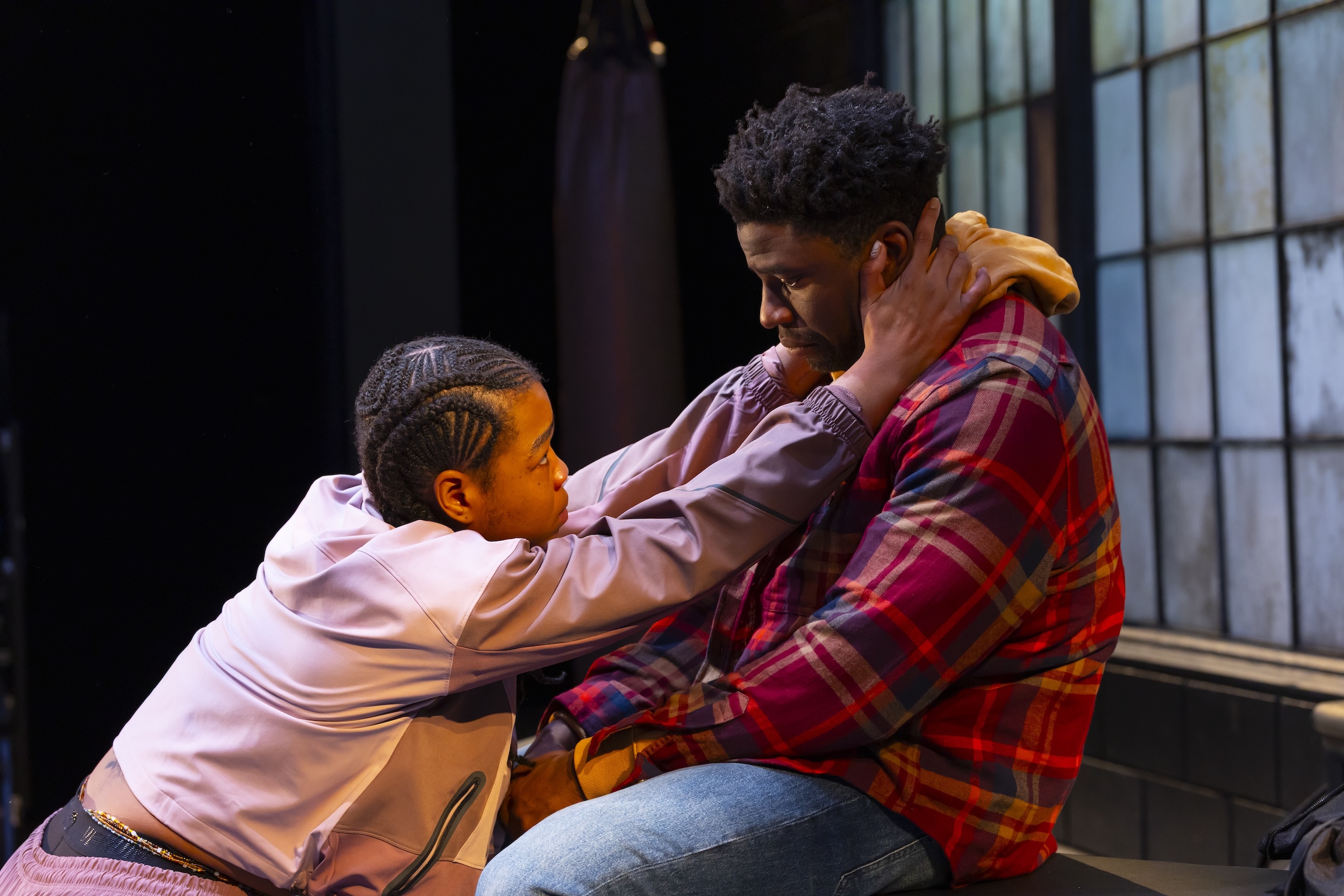 Aigner Mizzelle and Okeriete Onaodowan in "The Monsters" Off-Broadway.