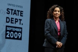 Zabryna Guevara in "Public Charge" at The Public Theater.