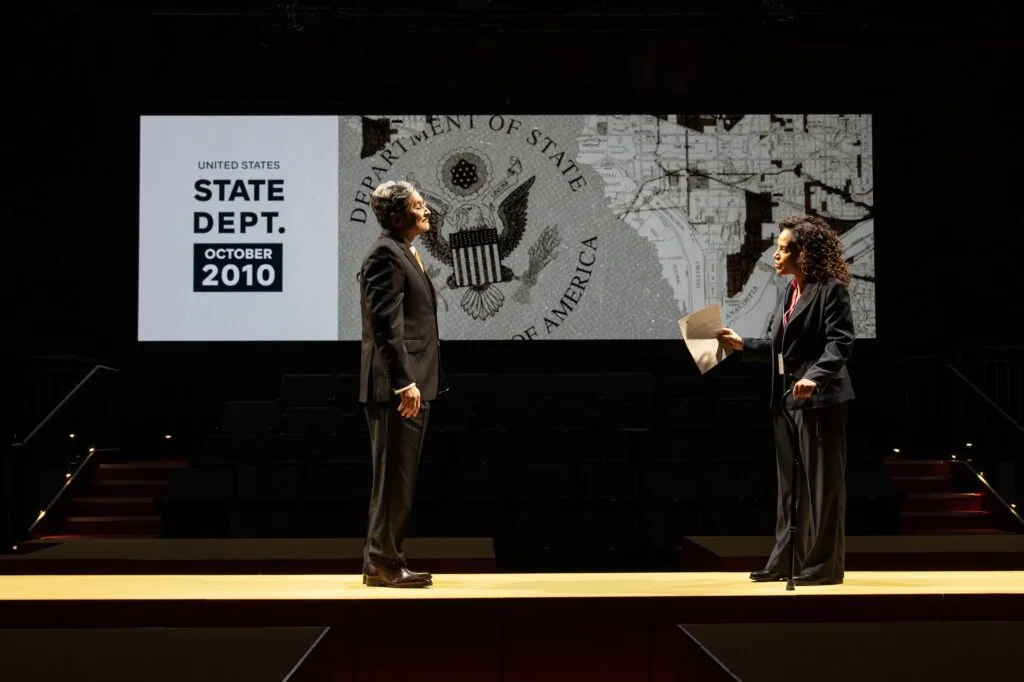 Al Rodrigo and Zabryna Guevara in "Public Charge" at The Public Theater.