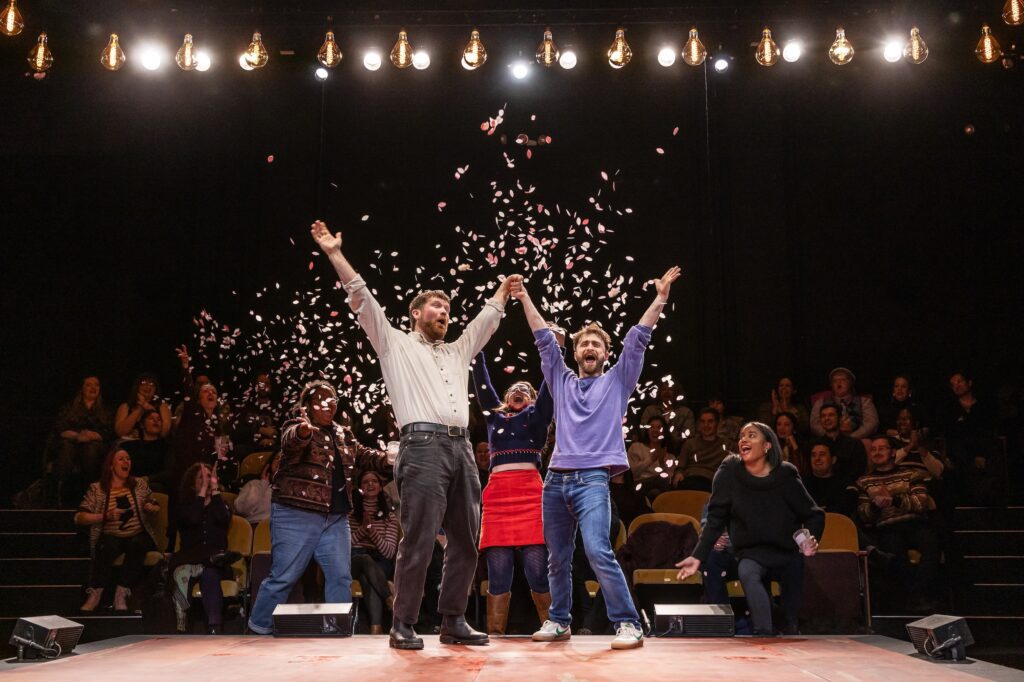 Daniel Radcliffe and an audience participant in "Every Brilliant Thing."