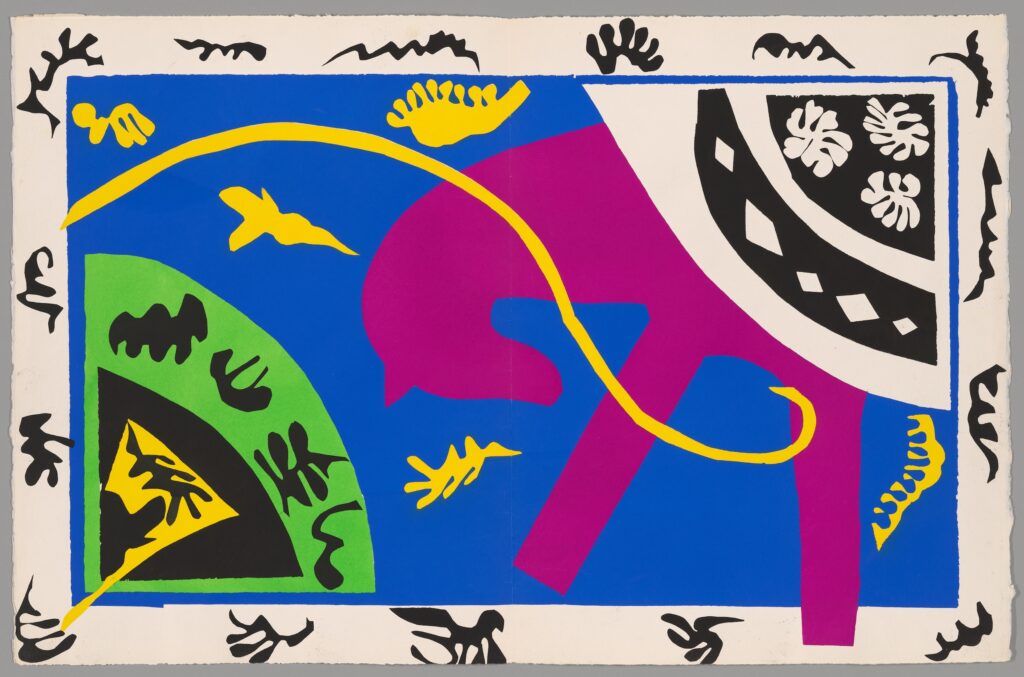 "Horse, Rider, and Clown" from Jazz, 1947. By Henri Matisse.