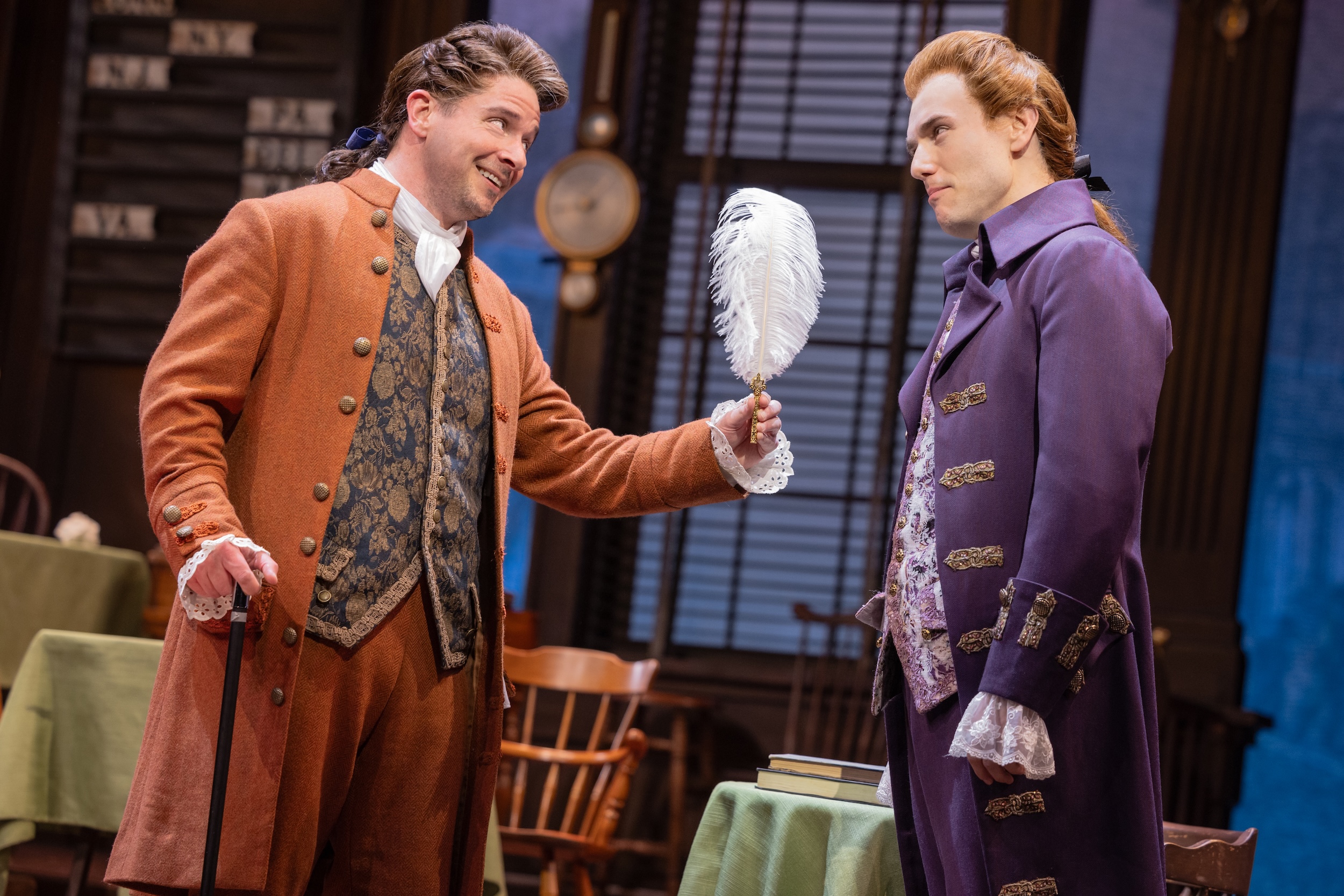 Will Blum and Michael Burrell in "1776" at Paper Mill Playhouse.