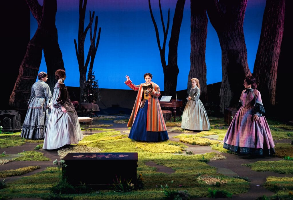 The four March sisters are joined by Louisa May Alcott in Guthrie Theater's production of Little Women.
