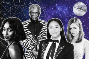 Broadway spring 2026 astrology composite featuring Ayo Edebiri, André de Shields, Stephanie Hsu, and Rose Byrne.