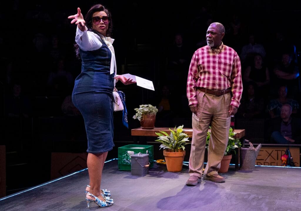 Alana Arenas and Michael Potts in "Windfall."