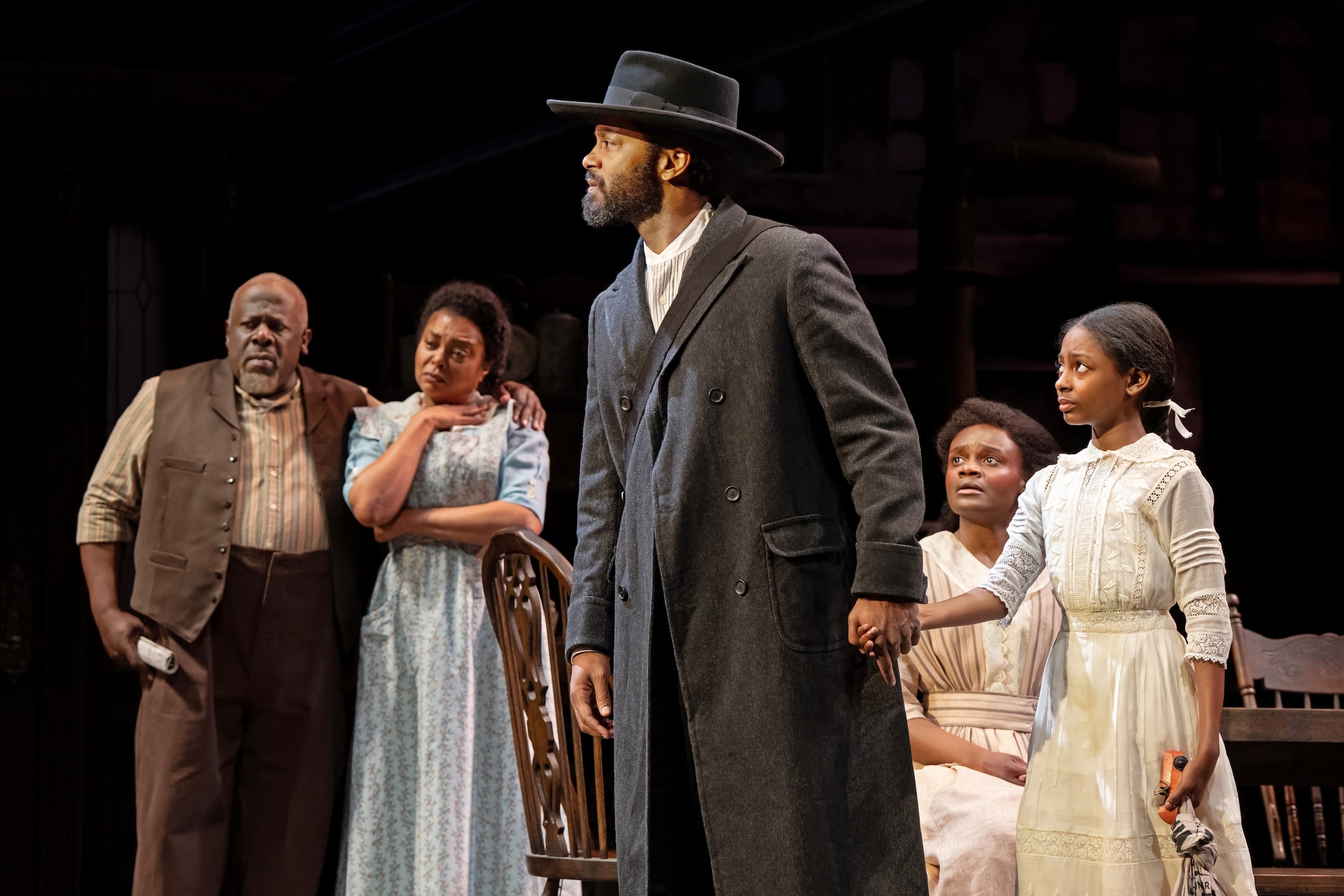 (l-r) Cedric "The Entertainer," Taraji P. Henson, Joshua Boone, Nimene Sierra Wureh, and Savannah Commodore in "Joe Turner's Come and Gone."