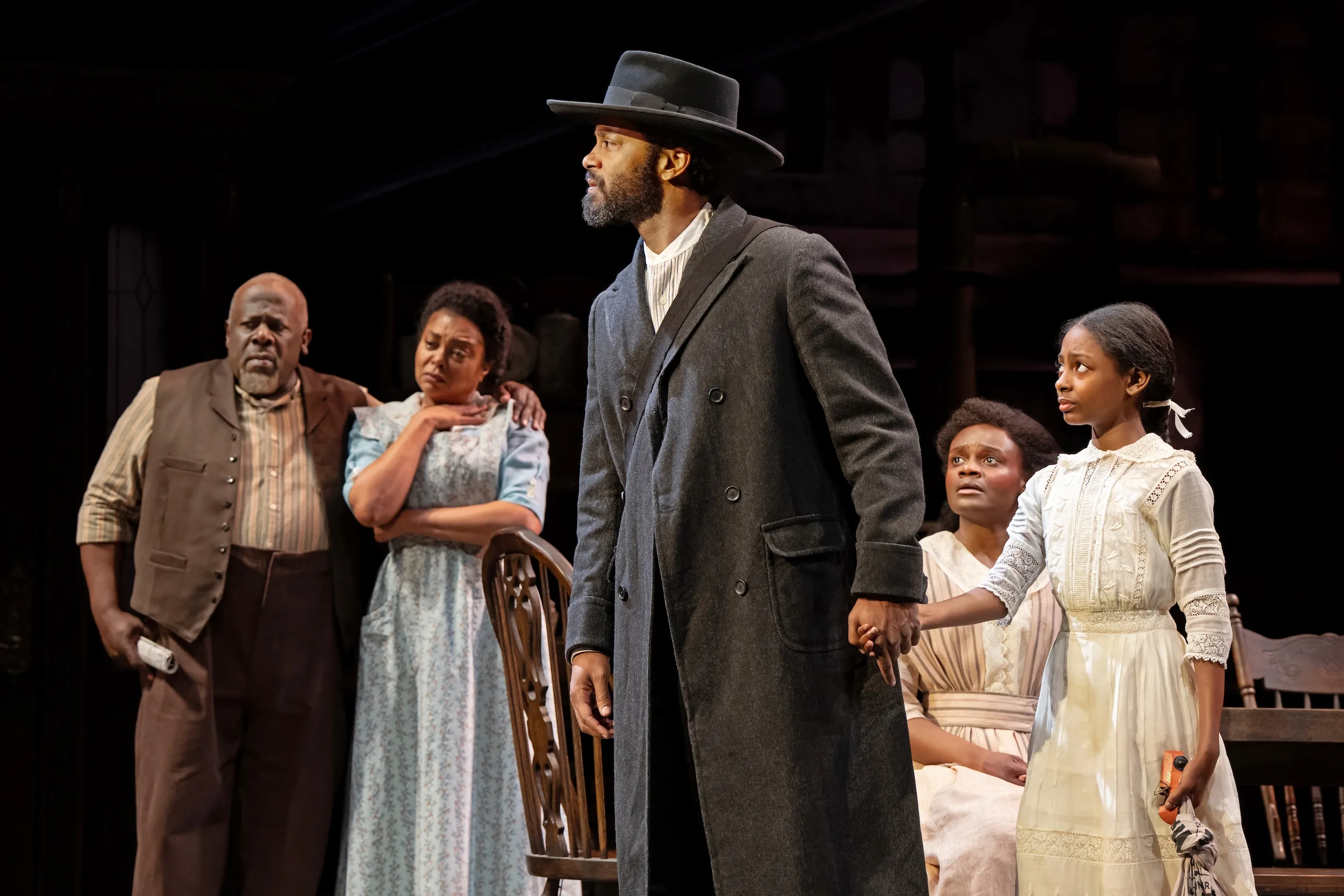 (l-r) Cedric "The Entertainer," Taraji P. Henson, Joshua Boone, Nimene Sierra Wureh, and Savannah Commodore in "Joe Turner's Come and Gone."