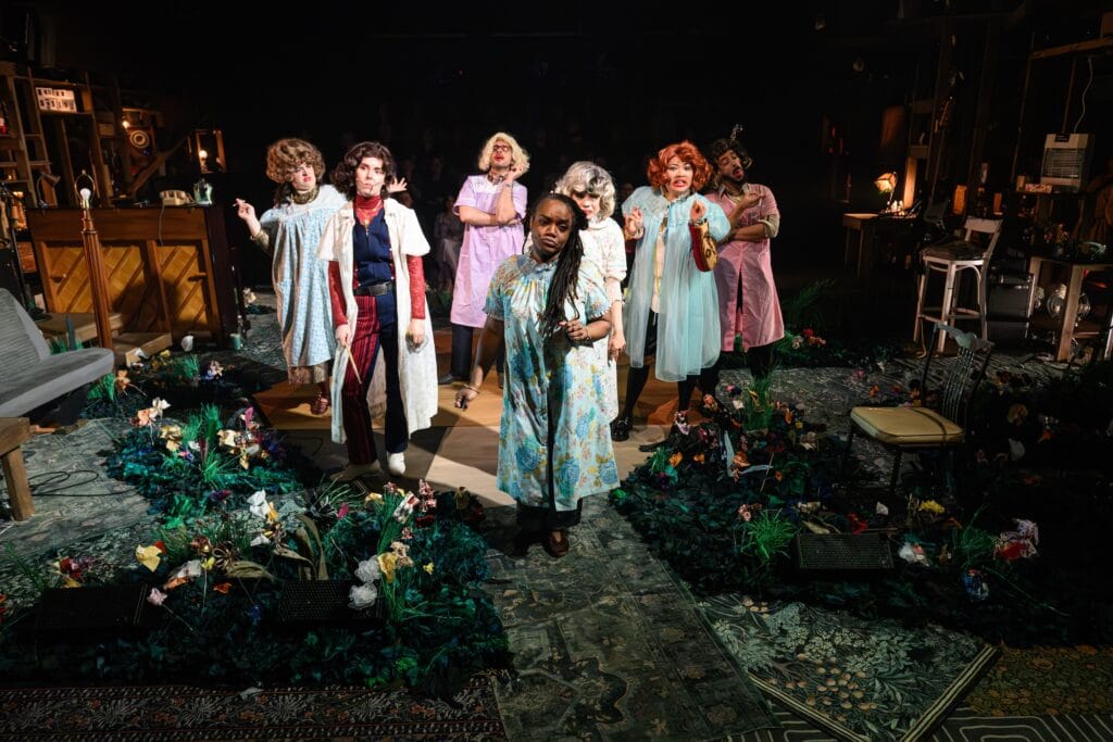 (l-r) Alexandra Crosby, Caro Moore, Zack
Zaromatidis, Kenita Miller, Francesca Dawis, El Beh, and Kris Saint-Louis in 'Animal Wisdom.' 