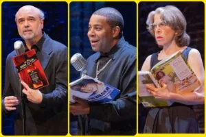 Scott Adsit, Keenan Thompson, and Jackie Hoffman on opening night of "Celebrity Autobiography." Photo by Evan Zimmerman for MurphyMade.