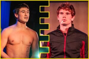 Jimin Moon and Jay Armstrong Johnson in "Heated Rivalry: The Unauthorized Musical Parody."