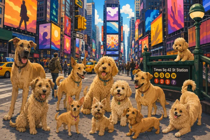Illustration of potential Sandys for the revival of "Annie."