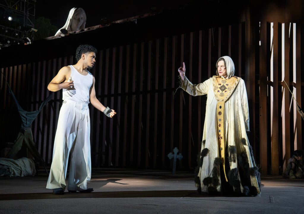 15.	Daniel Bravo Hernández and Rachel Crowl in "Romeo & Juliet."