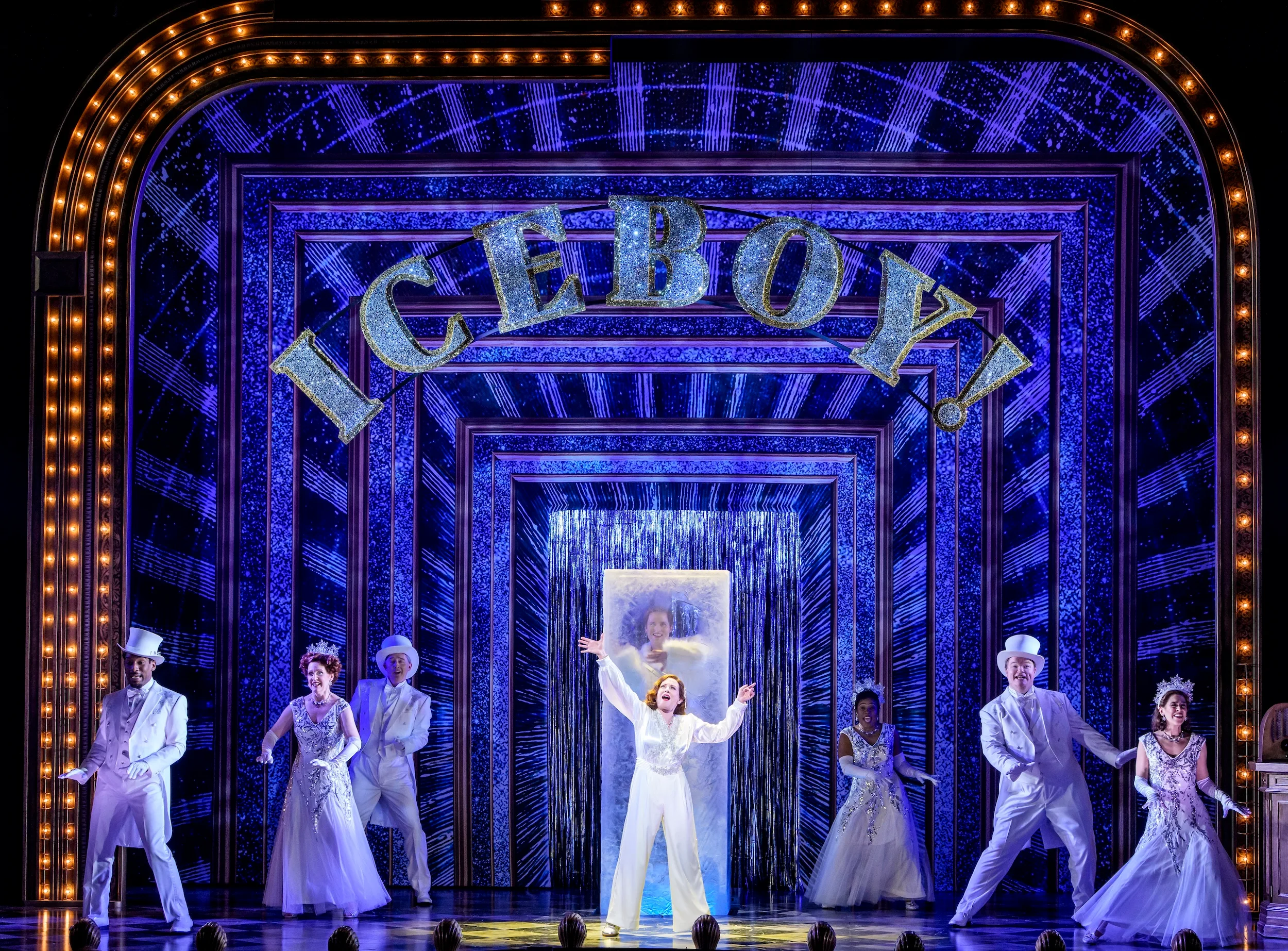 Megan Mullally (center) and the cast of "Iceboy!"