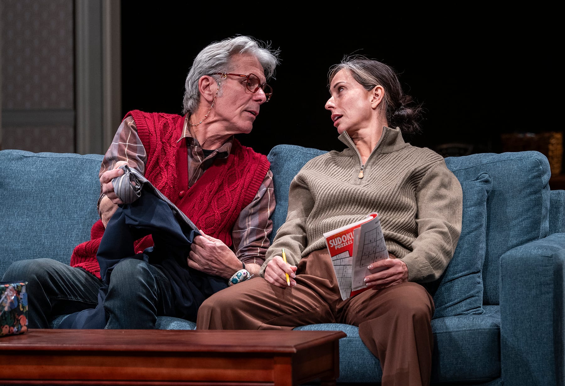 Gary Cole and Audrey Francis in Steppenwolf's "Catch as Catch Can."