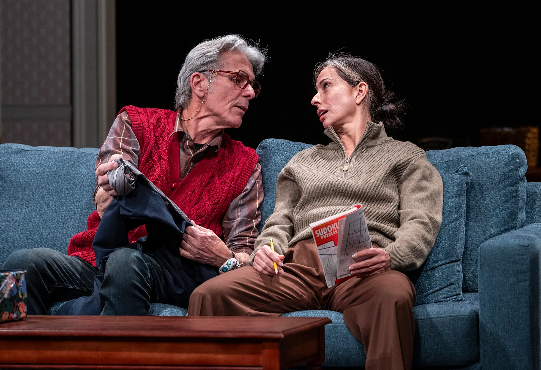 Gary Cole and Audrey Francis in Steppenwolf's "Catch as Catch Can."