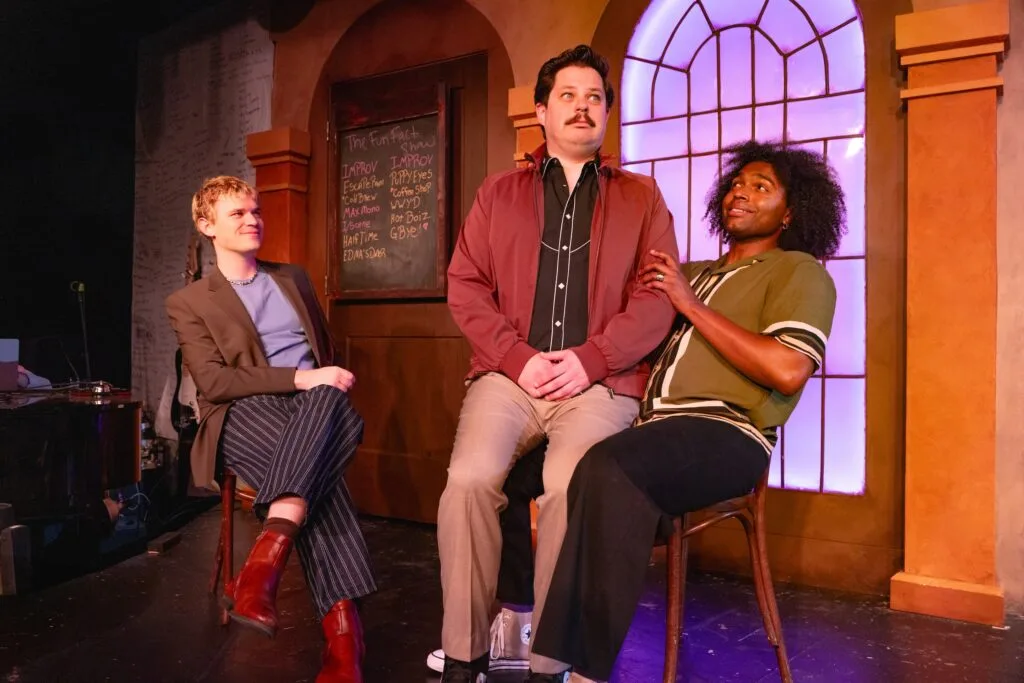 (l-r) Riley Woollen, Chas Lilly, and Max Thomas in "Detox Reality" at The Second City.