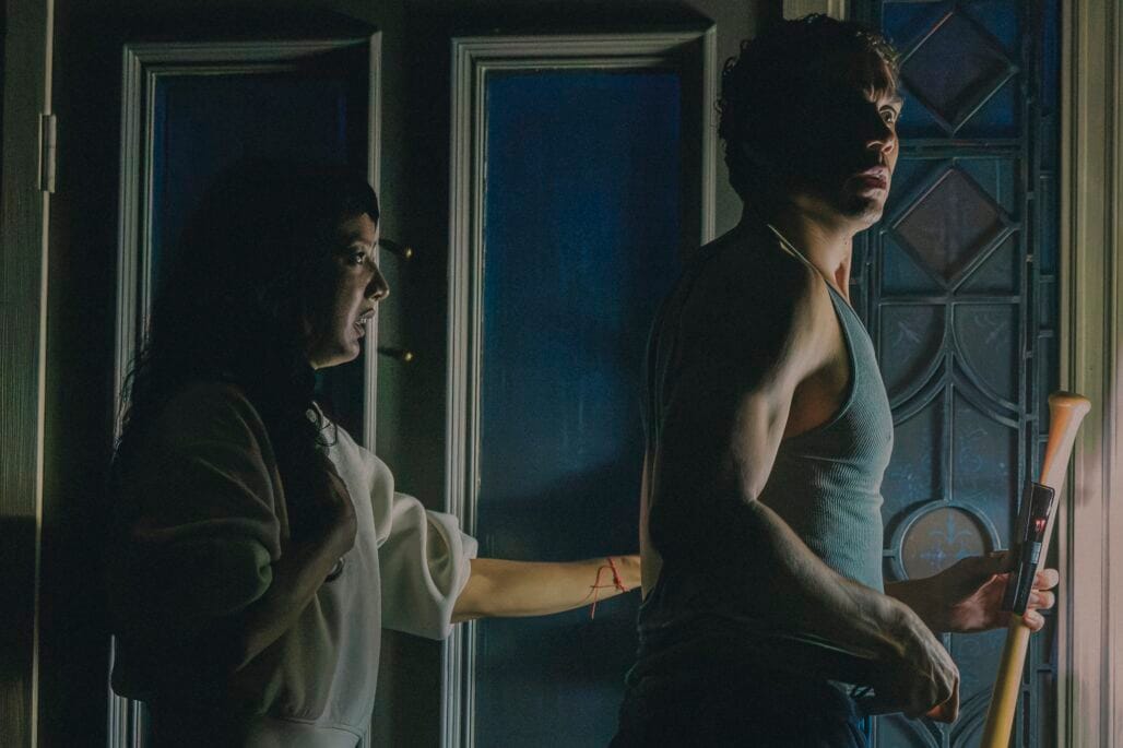 Cher Álvarez and Travis A. Knight in 'Paranormal Activity' on Broadway.