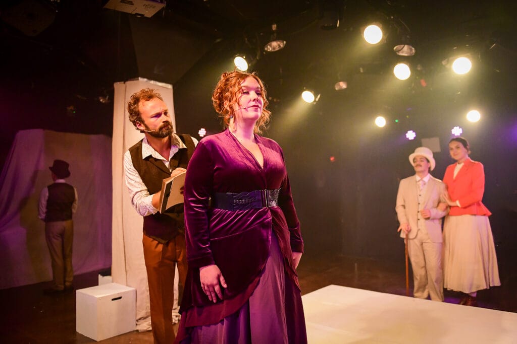 (l-r) Z Moore, Kevin Webb, Missy Wise Vanderzee, Danny Andrew Bennett, and Nathe Rowbotham in Kokandy Productions’ "Sunday in the Park with George." 