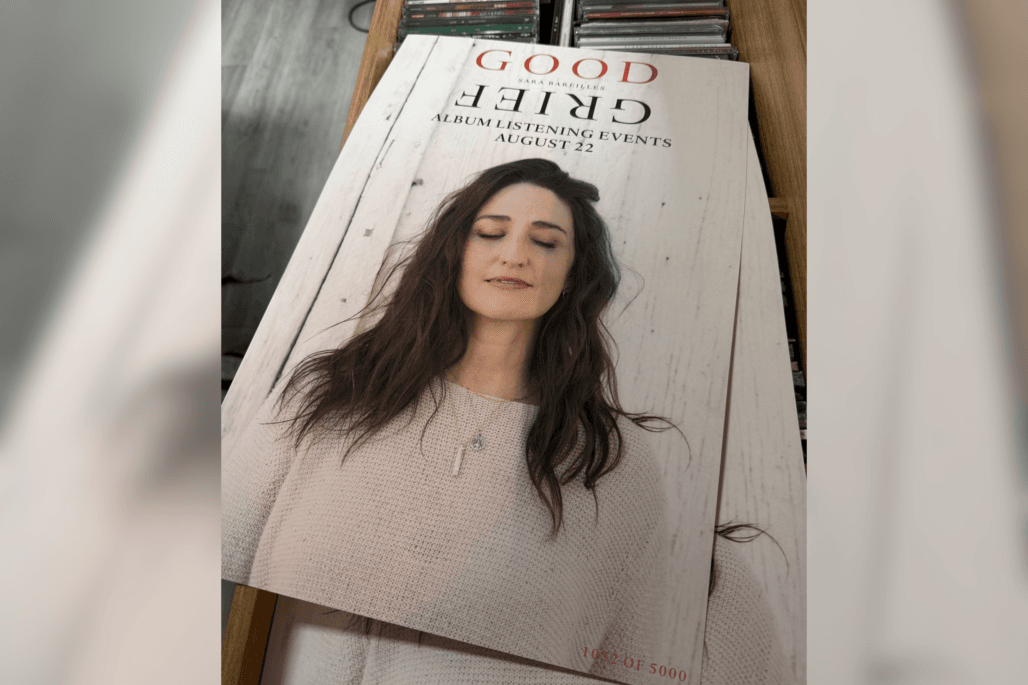 Poster art for Sara Bareilles 'Good Grief' listening event