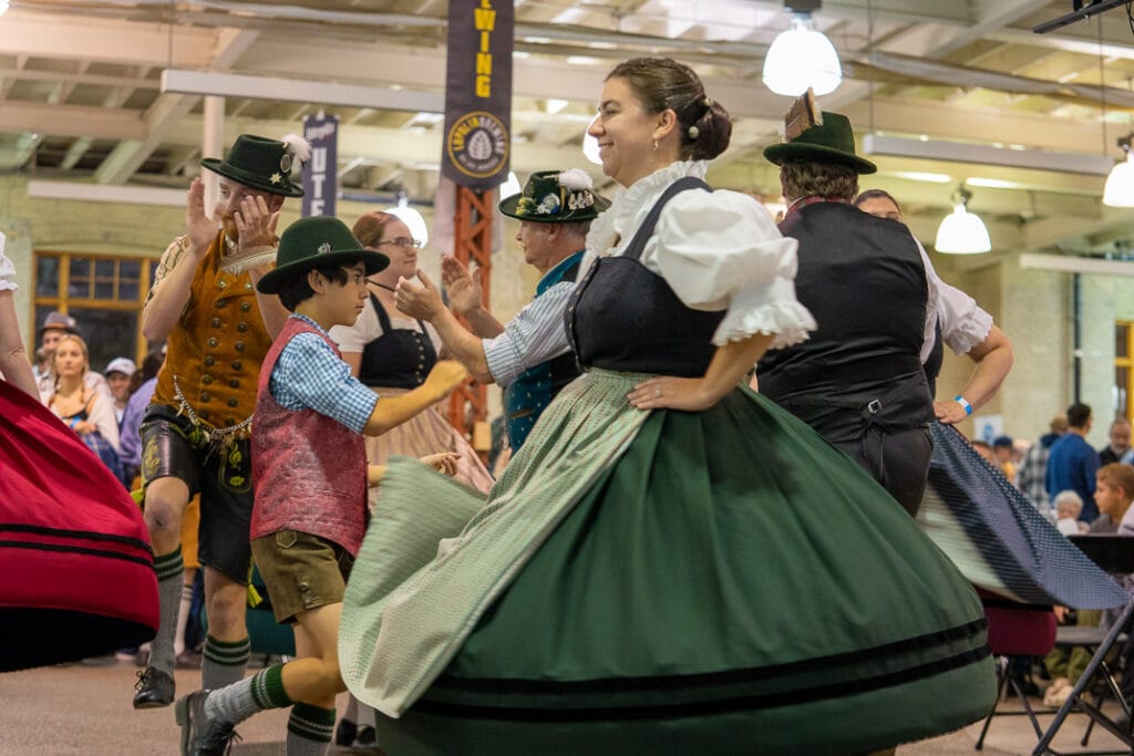 Participants dancing at Twin Cities Oktoberfest.